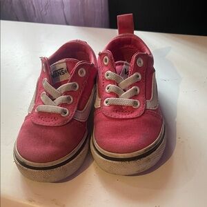 Vans Kids Fuchsia and White Sneakers